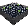 Ornamental Tiered Garden Design with Symmetrical Trimmed Shrubs Decorative Balls and Central Platform