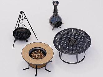 Modern stove grill 3d model