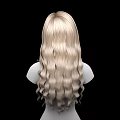 Game Movie Female Character With Golden Long Curly Hair And Black Background