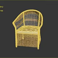 Stylish Wicker Chair With Soft White Cushion For Home Decor And Comfort