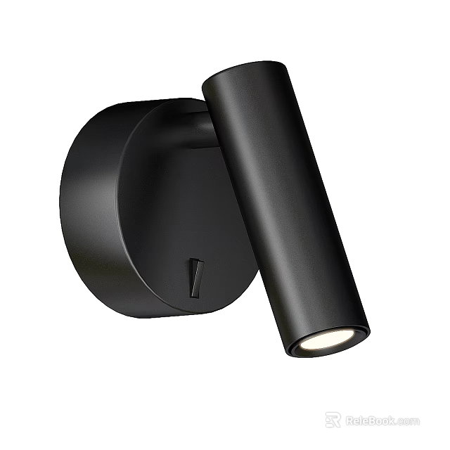 Modern Black Wall Mounted Downlight Spotlight with Sleek Design and LED Light Source 3d model