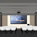 Projection Curtain of Lecture Hall 3d model