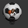 Stacked Sports Equipment Display With Soccer Ball Baseball And Black Base Structure
