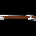 Advanced Elongated Spacecraft Module With Orange White Metallic Structure For Cosmic Missions