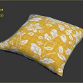Soft Yellow Decorative Pillow With White Floral Pattern For Home Decor
