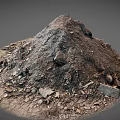 Rough Textured Natural Dirt Mound With Scattered Stones And Lush Green Grass