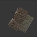 Ancient Wooden Architectural Structure With Steps Arched Door And Sloped Roof