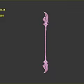 Ancient Decorative Spear Weapon With Ornate Metal Head And Wooden Shaft