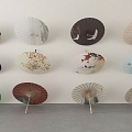 Chinese Style Oil Paper Umbrella Oil Paper Umbrella Flower Paper Umbrella Bone Umbrella Chinese Style Retro Oil Paper Umbrella New Chinese Style National Fashion Oil Paper Umbrella Decorative Pendant Chinese Element Chinese Style Hanging Ornament 3d model