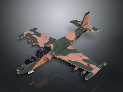 Camouflage Military Aircraft Model Showcasing Aerospace Design And Details 3d model
