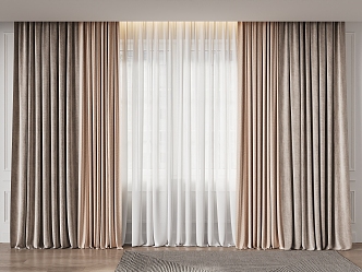 modern curtain fabric curtain gauze curtain 3d model