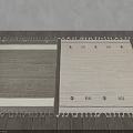 Square Rugs With Fringed Edges Neutral Gray Beige Textured Design On Wooden Floor