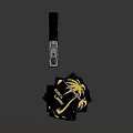 Stylish Zippo Lighter Black Body With Yellow Decorative Patterns Open State And Reflection