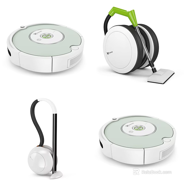 Modern Robotic Vacuum Cleaners and Upright Vacuums for Efficient Home Cleaning 3d model 