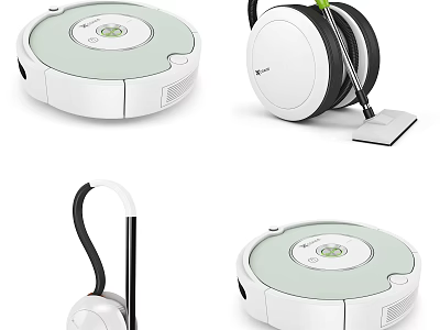 Modern Robotic Vacuum Cleaners and Upright Vacuums for Efficient Home Cleaning 3d model