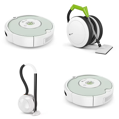 Modern Robotic Vacuum Cleaners and Upright Vacuums for Efficient Home Cleaning 3d model