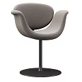 Modern Leisure Chair With Curved Backrest Round Base And Multiple Colors