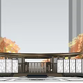 New Chinese Style Gate Landscape Gate 3d model