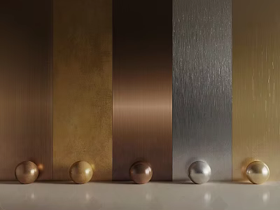 Contemporary Wall Panels Featuring Metallic Finishes And Decorative Balls In Different Colors 3d model