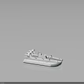 White Hovercraft Model Water Vehicle With Gray Bottom And Deck Equipment 3d model
