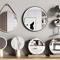 Modern Decorative Round Mirrors With Wall Mounted And Metal Stand Home Decor