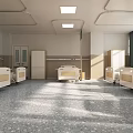 Spacious Bright Hospital Ward Interior With Multiple Beds Lockers And Windows