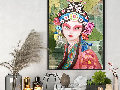 modern figure painting decorative painting model