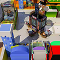 Colorful Indoor Arcade Entertainment Appliances With Various Interactive Gaming Machines