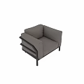 Modern Upholstered Lounge Chair With Black Frame And Comfortable Cushioned Seat