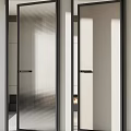 Modern Interior Glass Doors With Black Frames And Various Textures 3d model