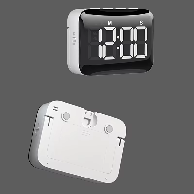 Sleek Digital Clock And Timer For Daily Use With Clear Digital Display And White Design 3d model