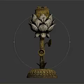 Elegant Classic Metal Decorative Furniture Accessory Featuring Lotus Shaped Design And Carved Base