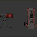 laser tower turret turntable sci-fi tower defense game tower defense sci-fi turret game turret game turret 3d model