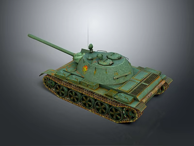 Detailed 3D Rendered Green Military Tank With Turret Gun Barrel And Tracks 3d model