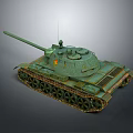 Detailed 3D Rendered Green Military Tank With Turret Gun Barrel And Tracks