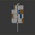 Modular Spacecraft With Stacked Modules And Long Antennas For Cosmic Exploration 3d model