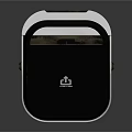 Modern Public Facility Recycling Bin with Waste Disposal Icon and Lid Design