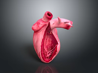 Detailed Organ Heart Model with Hair Follicle and Vascular Structure Features 3d model