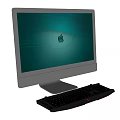Modern All in One Desktop Computer With Display Screen And Wireless Keyboard Design 3d model