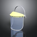 Protective Face Shield With Yellow Top Transparent Shield And Gray Headband