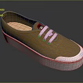 Brown Canvas Casual Shoes With White Sole And White Laces Design
