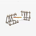 Wooden Spiked Defensive Barriers Historical Model Replicas Display Set