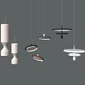 Modern Pendant Lights With Various Styles And Different Shapes On Grey Background 3d model