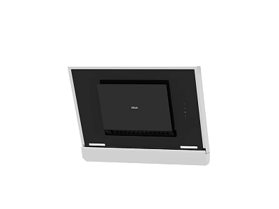 Modern Kitchen Range Hood With Black Panel And White Frame Design 3d model