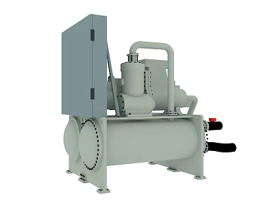Industrial Equipment With Gray Cabinet Pump Unit Pipes Storage Tank And Control Valve 3d model