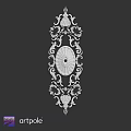 Ornate Decorative Component With Intricate Scroll Patterns And Circular Center