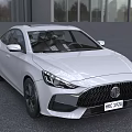 White MG Sedan With Modern Exterior Design And Sleek Front Grille 3d model
