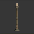Brass Hardware Tool Candle Holder With Decorative Design Green Base And Vintage Style