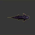 3D Rendered Unique Fish With Purple Pink Color Prominent Eyes Dark Background Reflection