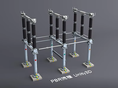 Robust Industrial Equipment Structure With Steel Support Columns And Reinforced Crossbeams 3d model